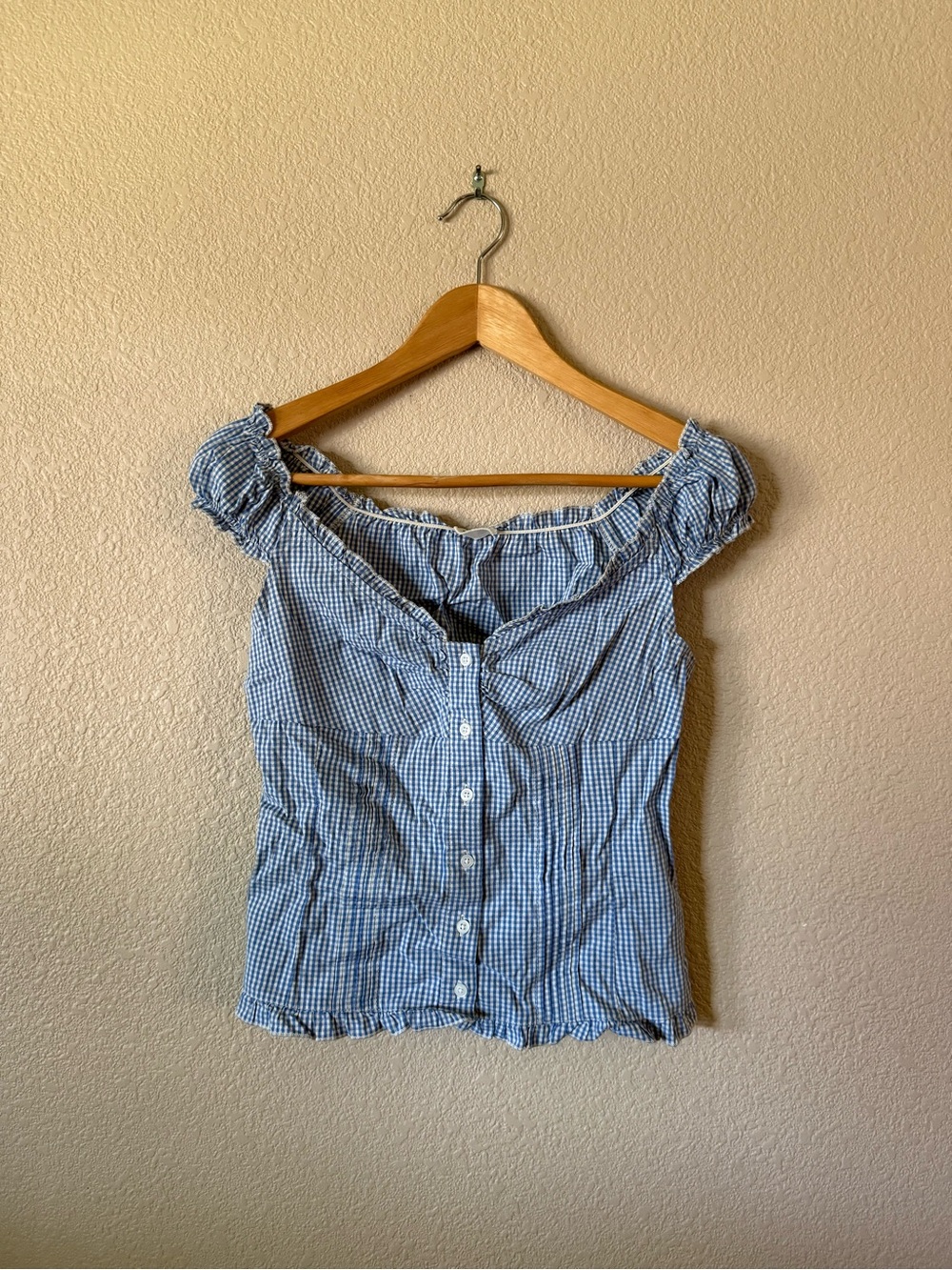 Brandy Melville Blue Gingham Top
